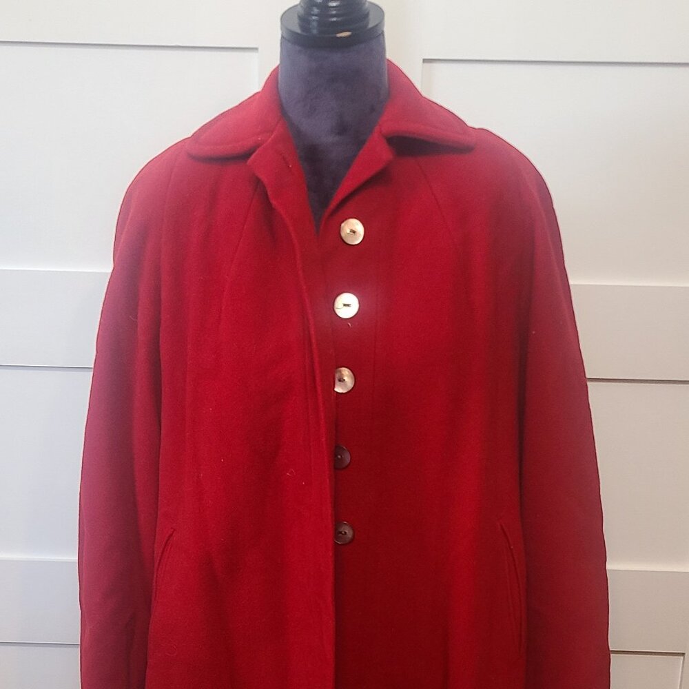 Red Trenchcoat with Shoulder Pads